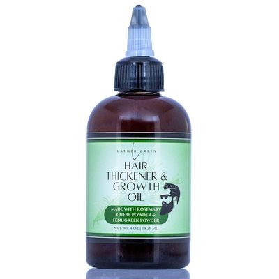 Lather Green - Hair & Beard Growth Oil - Thickens & Nourishes with Rosemary & Chebe, 4 oz