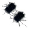 UUYYEO 2 Pcs Ostrich Feather Hair Clips Feather Hair Barrettes Tea Party Hairpins Hair Piece Retro Headpiece Festival Fur Hair Jewelry Elegant Hair Accessories for Women Black view 1