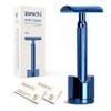 Double Edge Safety Razor with Razor Stand with 100 Counts Safety Razor Blades for Shaving and Razor Blade Bank view 2