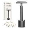 Double Edge Safety Razor with Razor Stand with 100 Counts Safety Razor Blades for Shaving and Razor Blade Bank view 2