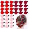 12Pcs Small Red Rose Flower Hair Clips Tiny Mini Hair Clips Cute Decorative Hair Clips Wedding Halloween Hair Accessories Women Valentine's Day Chirstmas Gift (rose) view 1