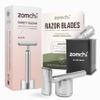 Double Edge Safety Razor with Razor Stand with 100 Counts Safety Razor Blades for Shaving and Razor Blade Bank view 1