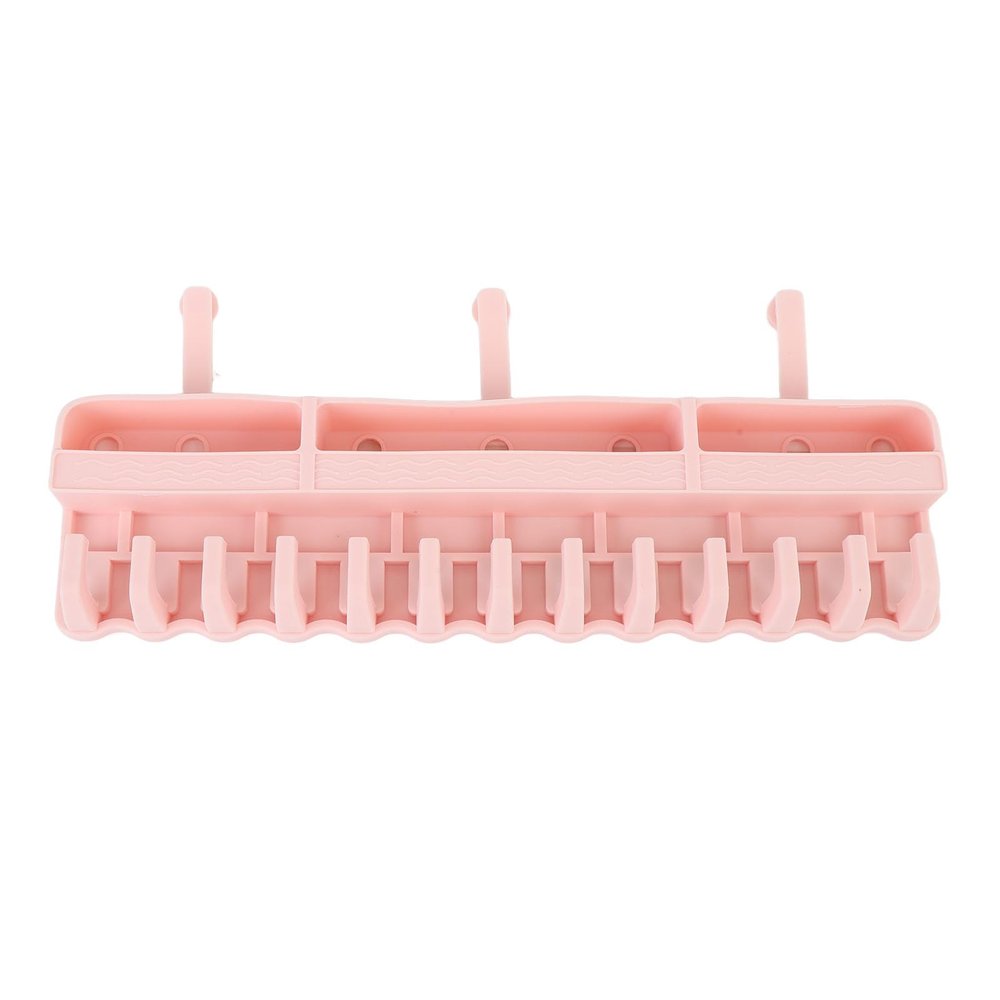 Hair Extension Holder for Styling Silicone Hanging Wig Stand, 13 Hooks Suction Cup Wall Mounted Braiding Hair Rack, Drying Rack with 3 Storage Spaces, Ideal for Home and Salon Use