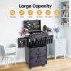 Weglae Rolling Makeup Case with Drawers,Hair Tool Organiser,Professional Barber Supplies Case,Hairdressing Tool Storage Cart,Haircut Makeup Salon Organizer with Wheels and Password Locks (Blue) view 2