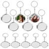 20 Pack Sublimation Blanks Pocket Mirror with Keychains DIY Heat Transfer Compact Travel Folding Mirrors for Makeup Gift Round Silver view 1