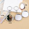 20 Pack Sublimation Blanks Pocket Mirror with Keychains DIY Heat Transfer Compact Travel Folding Mirrors for Makeup Gift Round Silver view 4
