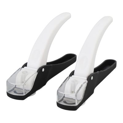 2pcs Fake Nail Trimmer, Handle Stainless Steel U Shaped French Nail Clipper with Nail Holder for Nail Trimming, Ideal for Nail Salon, Manicure Store