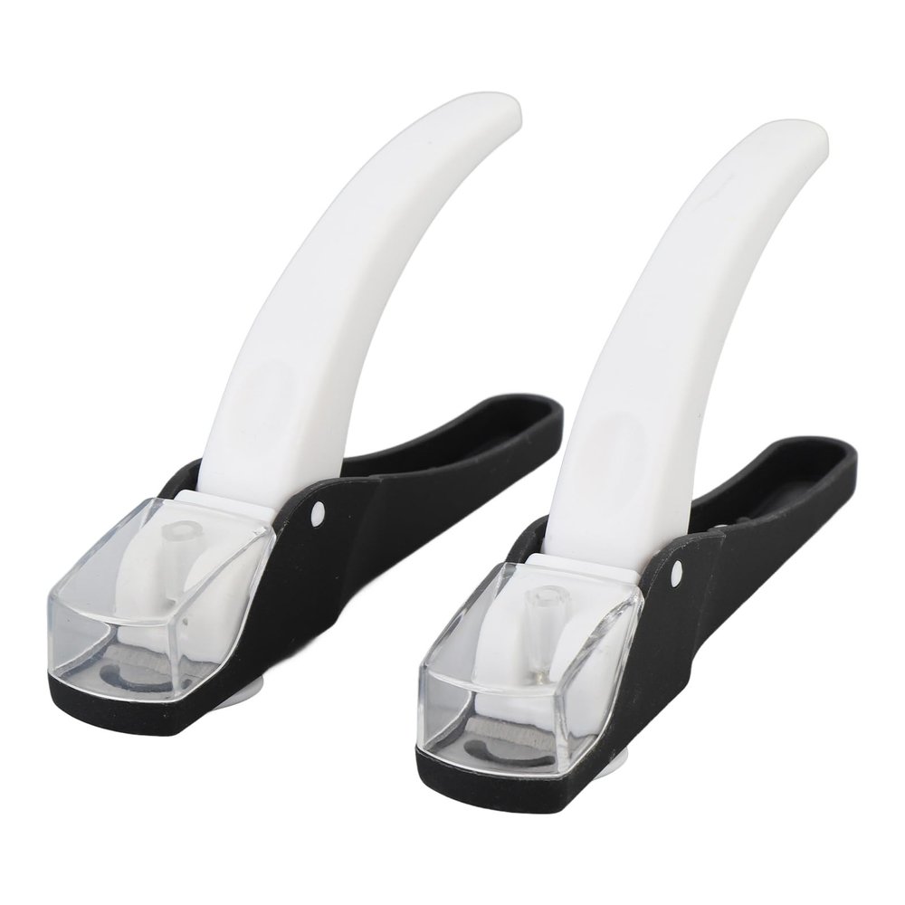 2pcs Fake Nail Trimmer, Handle Stainless Steel U Shaped French Nail Clipper with Nail Holder for Nail Trimming, Ideal for Nail Salon, Manicure Store