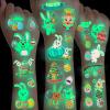 10 Sheets 110 PCS Luminous Easter Tattoos For Kids Rabbit Bunny Eggs Temporary Tattoos Easter Party Decoration Supplies, Glow In The Dark Fake Tattoo Stickers Easter Basket Stuffers Goodie Bag Fillers view 1