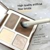 Angled Nose Contour Brush  Half-Fan Nose Shadow Brush for Precision Highlighting & Detailing, Soft Synthetic Bristles, Small Blending Brush for Eyeshadow, Porcelain White Handle, 1 Count view 4