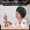 2 PCS Satin Hair Bonnet for Women | Elastic and Reusable Shower Hair Caps | Satin Bonnet for Sleeping Women, Shower Caps | Double Layers Hair Cap | Environmental Protection | 11.8Inches, Black view 3