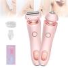 2 in 1 Electric Lady Shaver,Dual-Head Electric Razor for Women,IPX7 Waterproof Wet and Dry Electric Lady Shaver (Pink) view 1