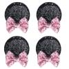 2 Pairs Sequin Mouse Ears Hair Clip Sequin Ears Hair Bow Clip For Costume Birthday Vacation Halloween Christmas Decoration (Pink) view 1