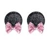 2 Pairs Sequin Mouse Ears Hair Clip Sequin Ears Hair Bow Clip For Costume Birthday Vacation Halloween Christmas Decoration (Pink) view 2