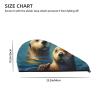 GDSHJKLW Sea Otters Painting Drying Hair Caps Super Absorbent Soft Hair Drying Towel Quick Dry Coral Velvet Hair Drying Cap Hair Turban for Women Wet Hair Long Thick Hair view 4