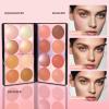 16 Colors Contour Highlighter Blush Palette with 2Pcs Brushes, Powder Blush for Cheeks, Long Lasting Contour & Illuminator for Natural Glow & Face Sculpting (8 Blushes + 4 Highlighters + 4 Bronzers) view 2
