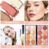 16 Colors Contour Highlighter Blush Palette with 2Pcs Brushes, Powder Blush for Cheeks, Long Lasting Contour & Illuminator for Natural Glow & Face Sculpting (8 Blushes + 4 Highlighters + 4 Bronzers) view 4