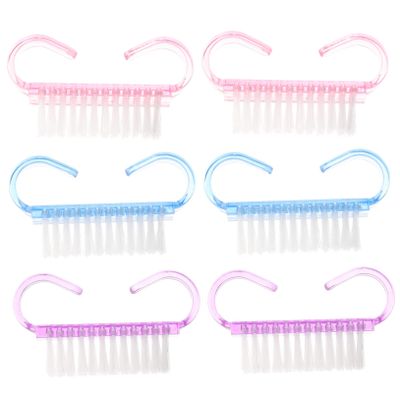 ARTSEWPLY Nail Brush Set of 6 Women's Gentle Nail Scrubber Hand Brush Nail Cleaner Nail Art Tools Soft Bristles Comfortable to Hold Handle
