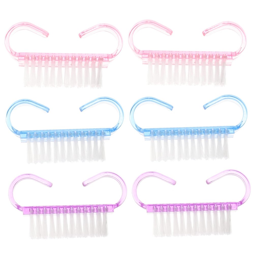 ARTSEWPLY Nail Brush Set of 6 Women's Gentle Nail Scrubber Hand Brush Nail Cleaner Nail Art Tools Soft Bristles Comfortable to Hold Handle