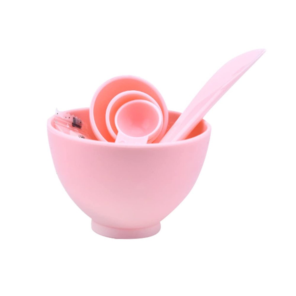 ARTSEWPLY Silicone Facial Mask Bowl Kit Durable DIY Mask Tools with Spoon and Measuring Cup for Easy Mixing and Application Red Color Silica Gel Set for Skin Care
