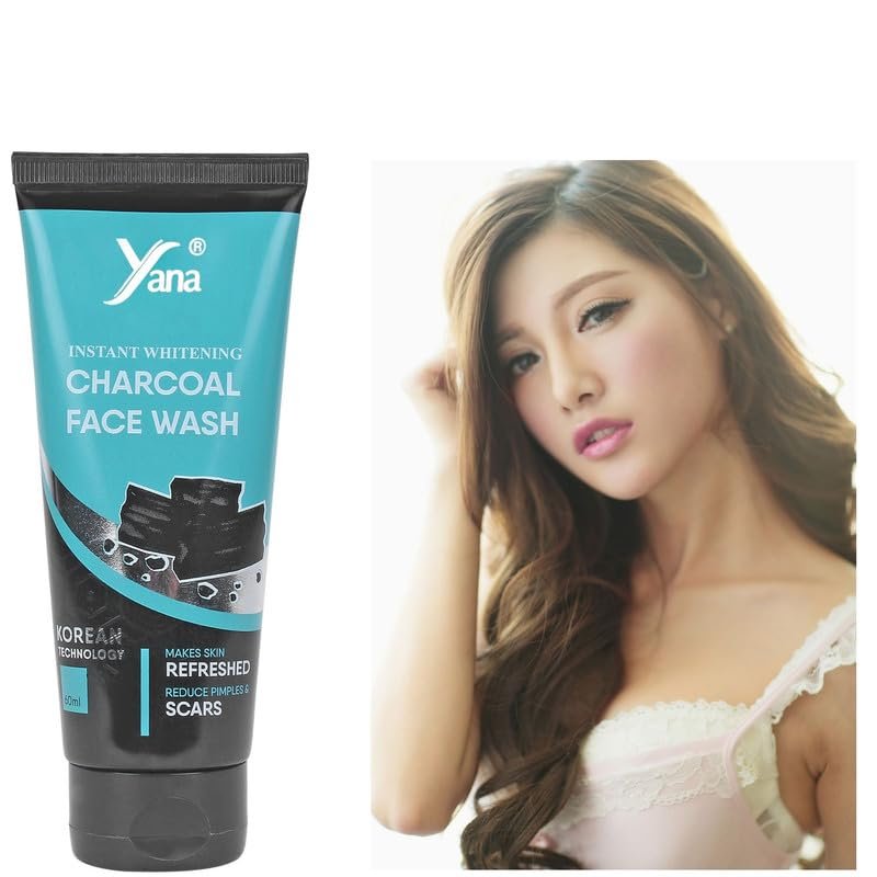 Yana Charcoal Face Wash travel size & Cleanser Gel For Women By Korean Technoloy | Charcoal Face Wash Scrub | Side-effect Free