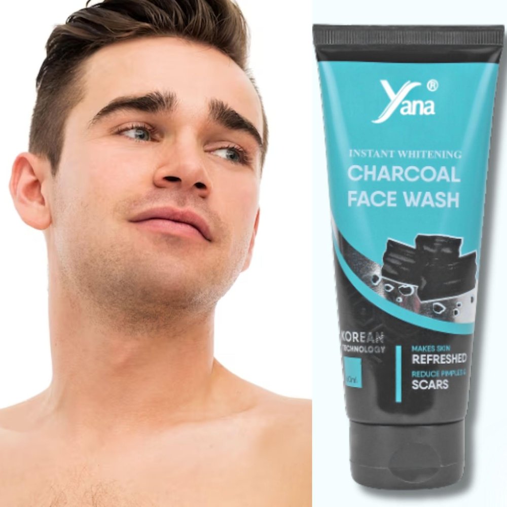 Yana Charcoal Face Wash travel size & Cleanser Men Pollution By Korean Technoloy | Charcoal Face Wash Scrub | Side-effect Free