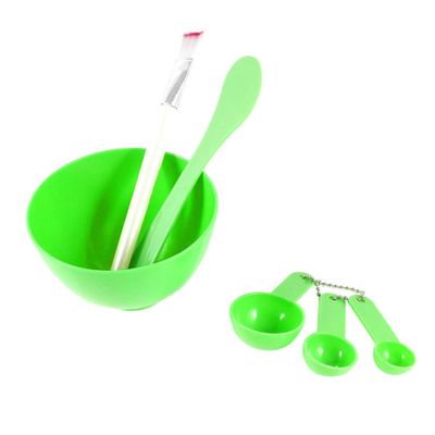 ARTSEWPLY Diy Facial Mask Bowl Brush Set Green Mixing Bowl Mask Brush Measuring Spoon for Spa Skincare for Homemade Facial Treatments