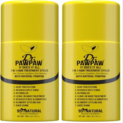Dr.PAWPAW It Does It All: 7 in 1 Hair Treatment Styler with Papaya, Aloe Vera, Coconut Oil, Vegan & Natural (150 ml) (Pack of 2)