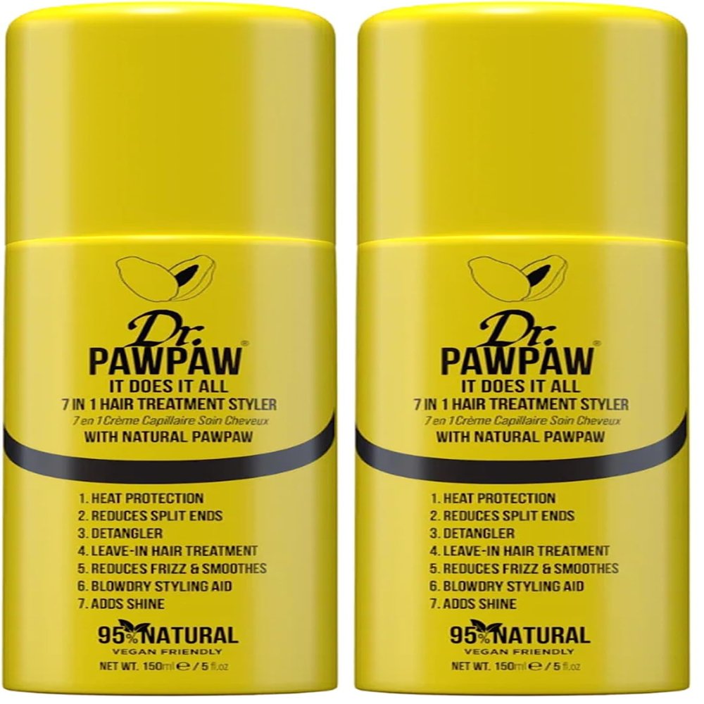 Dr.PAWPAW It Does It All: 7 in 1 Hair Treatment Styler with Papaya, Aloe Vera, Coconut Oil, Vegan & Natural (150 ml) (Pack of 2)