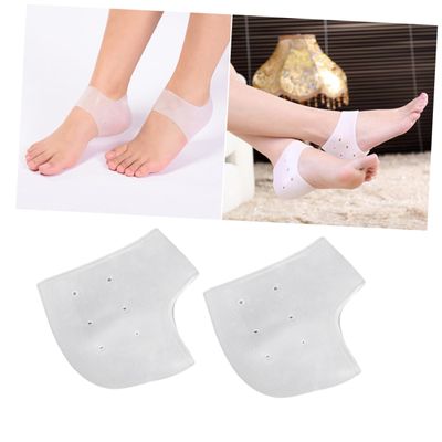 KAILIKETIY 2pair Foot Care Socks Silicone Gel Heel Protectors Ankle Pain Relief Moisture-Wicking Breathable for Women