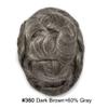 Toupee for men Toupee Human Hair Piece Mens Hair Replacement System 0.04mm Invisible Ultra Thin Skin Mens Hairpieces Wigs 7"x9"Man Hair Unit Wigs for men #360 Dark Brown+60% Gray-90% Light Density view 2