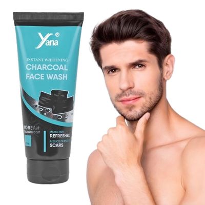 Yana charcoal face wash exfoliating face cleanser for men, boys