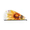 FHEBNDS Microfiber Hair Towel Cap Absorbent Hair Turban Towel Coral Velvet Hair Drying Towel Quick Dry Hair Wrap Cap with Button Blackboard Bees Sunflowers Bath Cap Hair Cap Gift for Women view 1