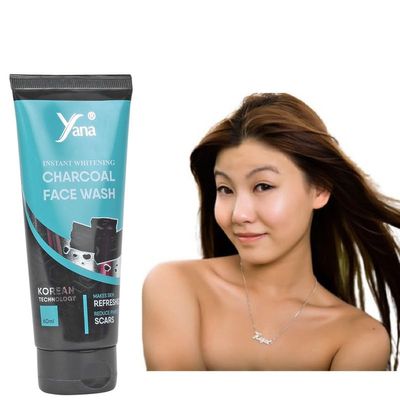 Yana Charcoal Face Wash travel size & Cleanser Pure detox By Korean Technoloy | Charcoal Face Wash Scrub | Side-effect Free