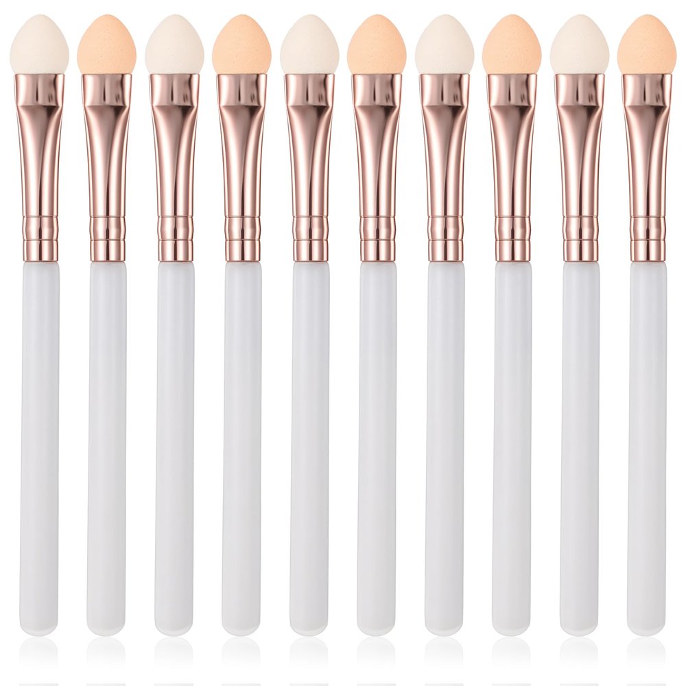 10pcs Eyeshadow Brush Sponge Applicators Tool Reusable Eyeshadow Applicators Tool Eyeshadow Applicators Stick Sets Round Foam Makeup Eyeshadow Brush Applicator Tool for Girls
