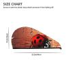 FHEBNDS Microfiber Hair Towel Cap Absorbent Hair Turban Towel Coral Velvet Hair Drying Towel Quick Dry Hair Wrap Cap with Button Art Ladybug Tracks Bath Cap Hair Cap Gift for Women view 4