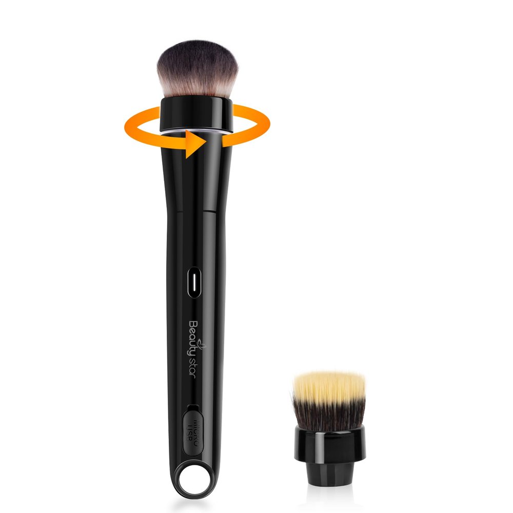 360 Rotating Makeup Brush with 2 Replaceable Brush Heads, 2 Adjustable Speeds, Fast and Smart Electric Makeup Application, Time-Saving, Valentines Day Gifts