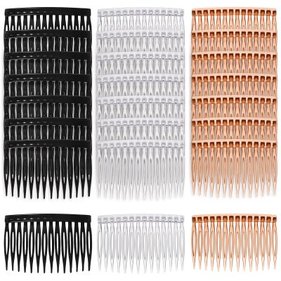 24 Pcs Plastic Hair Side Combs 14 Teeth Decorative Hair Combs French Twist Comb Vintage Style Comb Slide Bun Holder Hair Styling Comb Barrettes Accessories DIY Headpieces Clips for Women Girls Brides