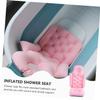 Alipis Folding Bathtub Backrest Cushion Non-Slip Bath Seat for Neck Back Support Lightweight Portable Design for Comfortable Bathing Suitable for Standard Bathtubs Pink view 3