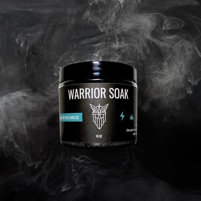 Foot Warrior Soak  HEAVY-DUTY Foot Care for Tradesmen | Epsom Salt with Tea Tree Oil, Peppermint, and Arnica for Pain Relief & Recovery- Made in USA 16 oz