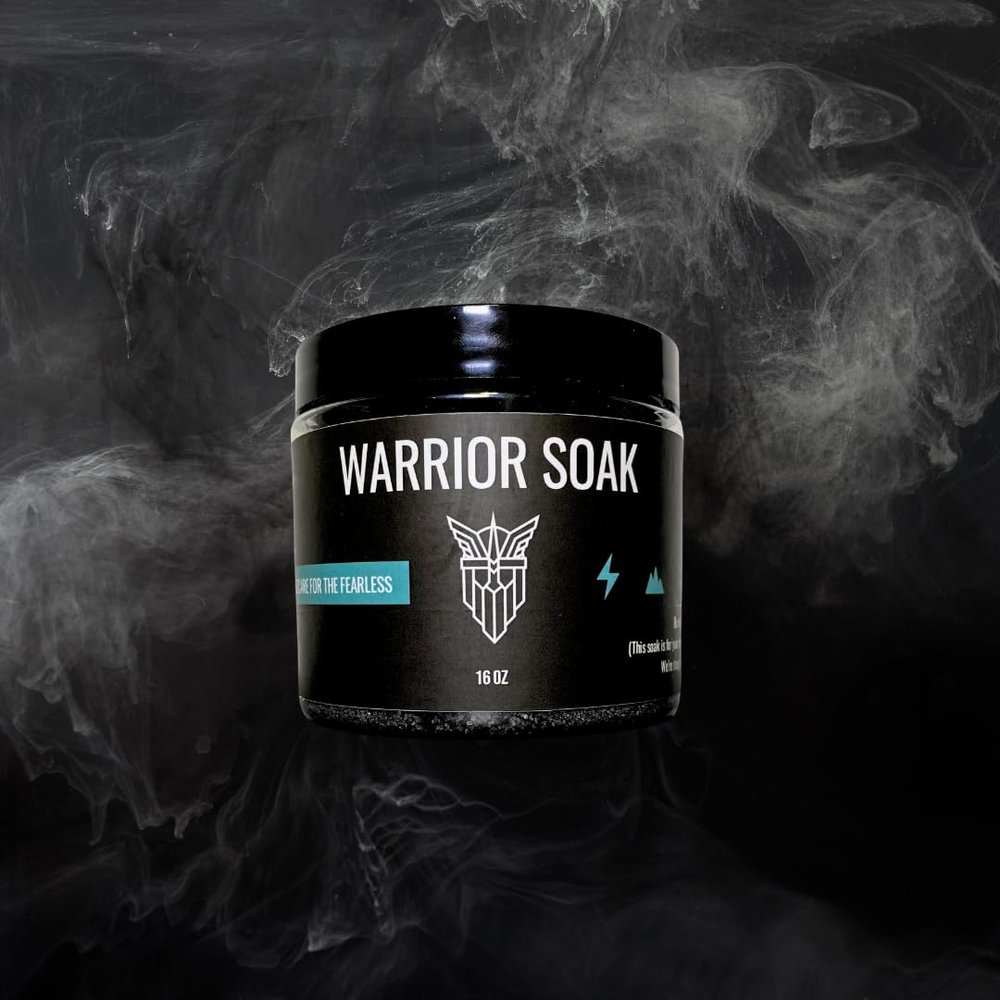 Foot Warrior Soak  HEAVY-DUTY Foot Care for Tradesmen | Epsom Salt with Tea Tree Oil, Peppermint, and Arnica for Pain Relief & Recovery- Made in USA 16 oz