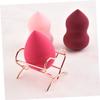 Baluue 3pcs Rose Gold Heart Makeup Sponge Rack Cosmetic Puff Holder for Drying Elegant Beauty Tool Storage for Easy Organization view 4