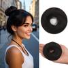 Human Hair Bun Messy Bun Hair Piece 100% Real Human Hair Natural Wavy Scrunchies Hair Bun Hairpiece with Elastic Rubber Band for Women Bun Extensions (#1B Natural Black) view 1