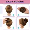 Human Hair Bun Messy Bun Hair Piece 100% Real Human Hair Natural Wavy Scrunchies Hair Bun Hairpiece with Elastic Rubber Band for Women Bun Extensions (#1B Natural Black) view 3
