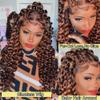 Bouncy Egg Curls Highlight Reddish Brown Color Human Hair Wigs Natural Hairline Invisible HD 13x4 Lace Front Wigs With Baby Hair 150% Density Remy Brazilian Hair Glueless Wig For Women 18 Inch view 4