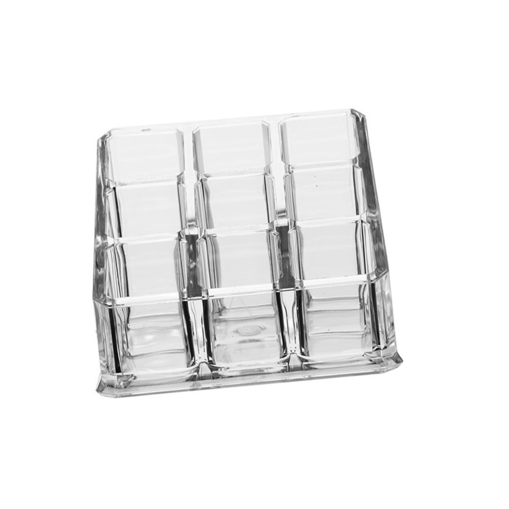 9 Slot Transparent Plastic Lipstick Storage Box Jewelry Holder and Makeup Organizer for Home and Shop Ideal for Lipstick Gloss and Cosmetics
