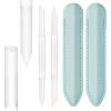 2Pcs Glass Cuticle Pusher with Leather Case, Dual Ended Cuticle Remover Tool Professional Manicure Stick Fingertip Precision Filing Cuticle Remover Tools for Nail Salons Home view 1