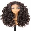 SOKU Long Curly Brown Wig, 22 Inch Glueless 13x4x1 HD Lace Front Wigs for Black Women Pre-Plucked Hairline with Baby Hair Lightweight Synthetic Curly Layered Hair Wigs(Dark Brown) view 1