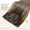 Full Shine Brown Ombre Light Blonde Mix Light Brown Remy Hair Seamless clip ins 22 Inch & Lace Clip ins 20 Inch view 4