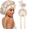 HAIMEIKANG Double-Sided 100% Mulberry Silk Bonnet & Shower Cap for Women - Premium Silk Sleep Cap for Hair Care - Comfortable & Stylish for Everyday Use and Travel view 1